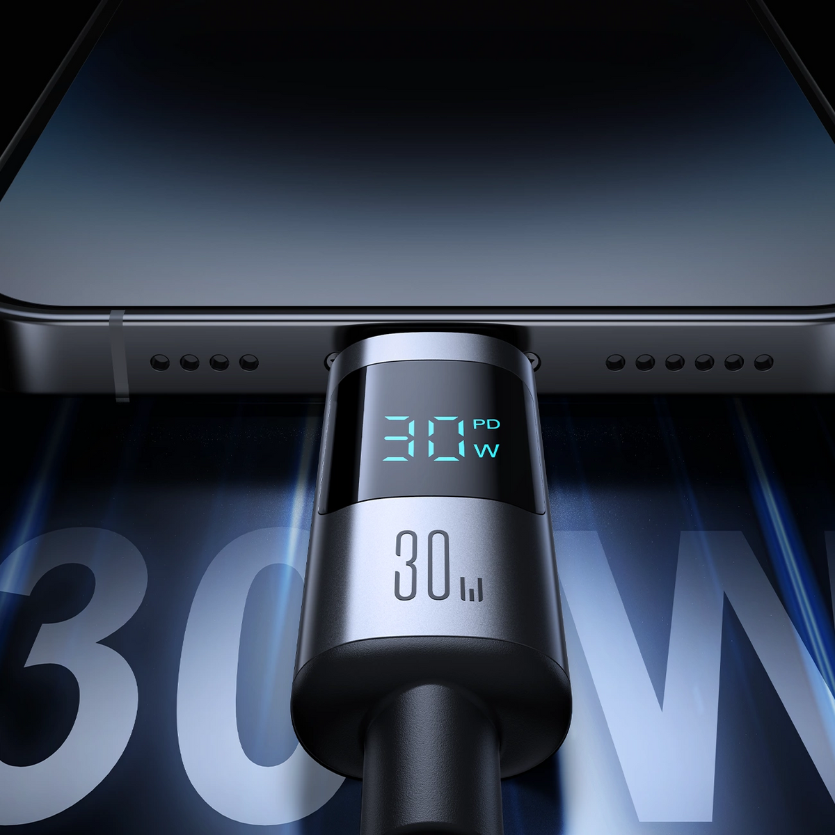 USB-C - Lightning Joyroom S-A16 Pro Prism Display adat- és töltőkábel, 30W, 1.2m, Fekete