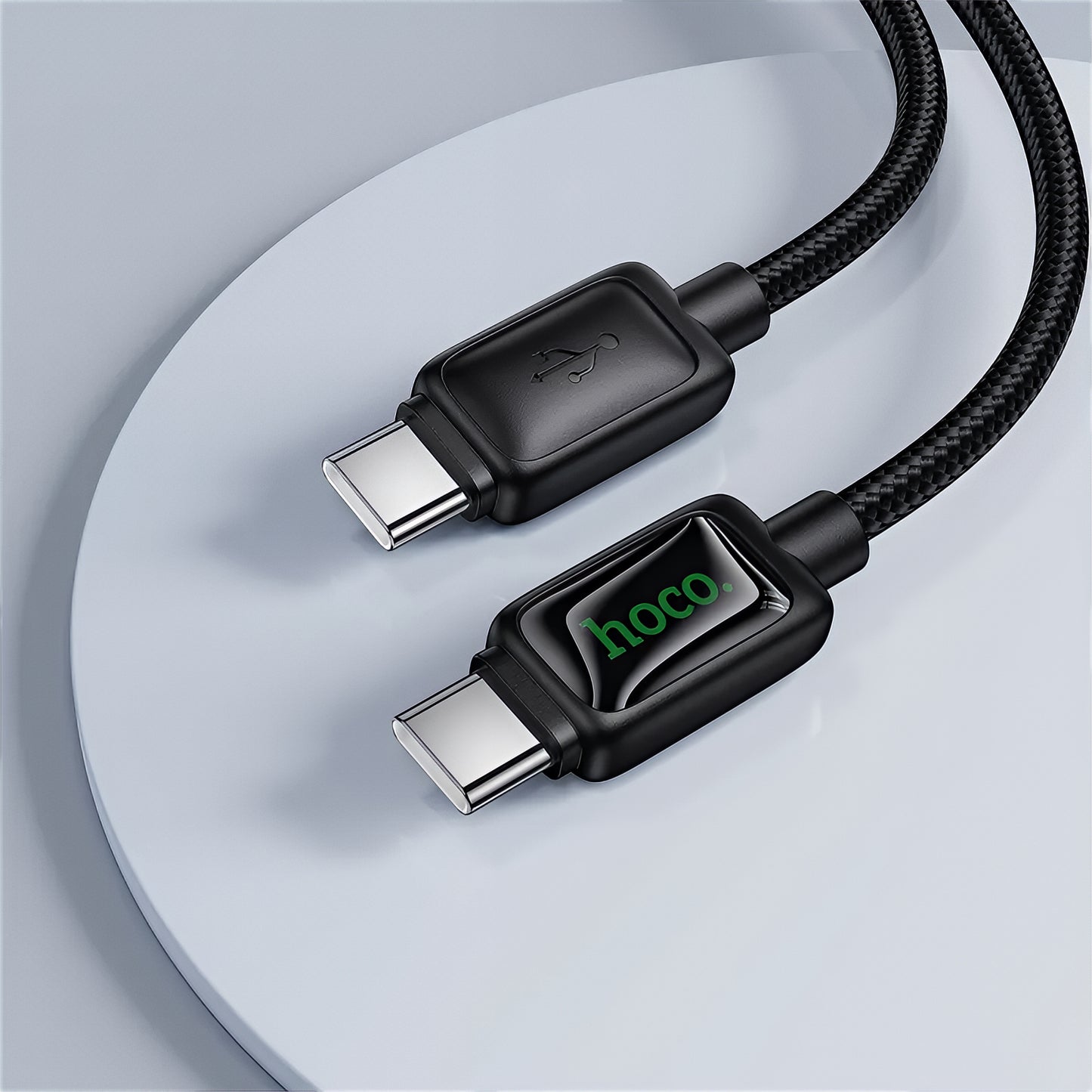 USB-C - USB-C HOCO U146 adat- és töltőkábel, 60W, 1.2m, Fekete