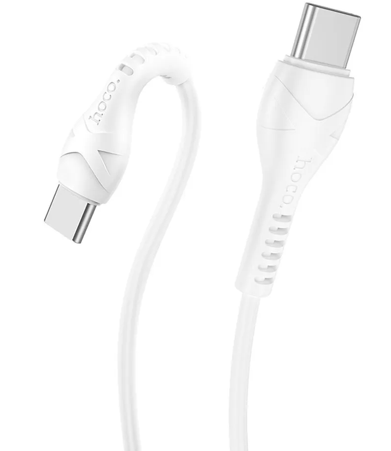 USB-C - USB-C HOCO X37 adat- és töltőkábel, 60W, 1m, Fehér