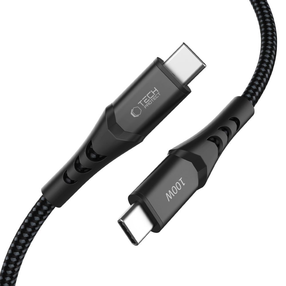 USB-C adat- és töltőkábel - USB-C Tech-Protect UB11T Ultraboost, 100W, 1m, fekete