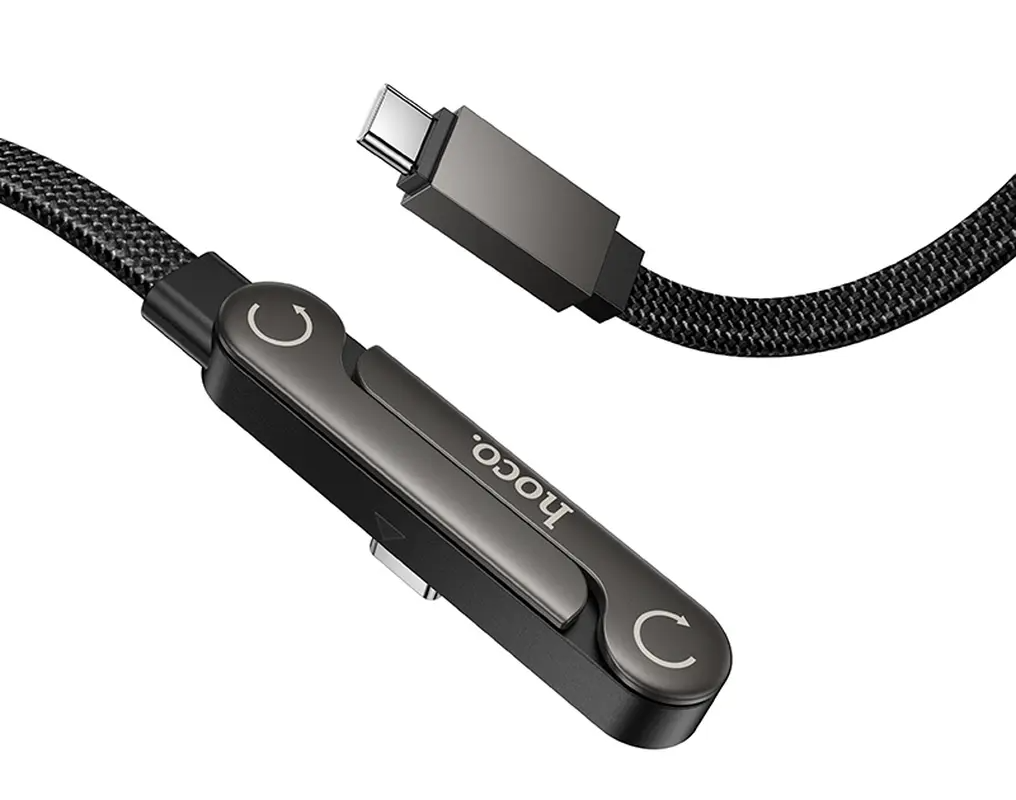 USB-C adat- és töltőkábel - USB-C HOCO U150 Exquisite, 60W, 1,2m, fekete