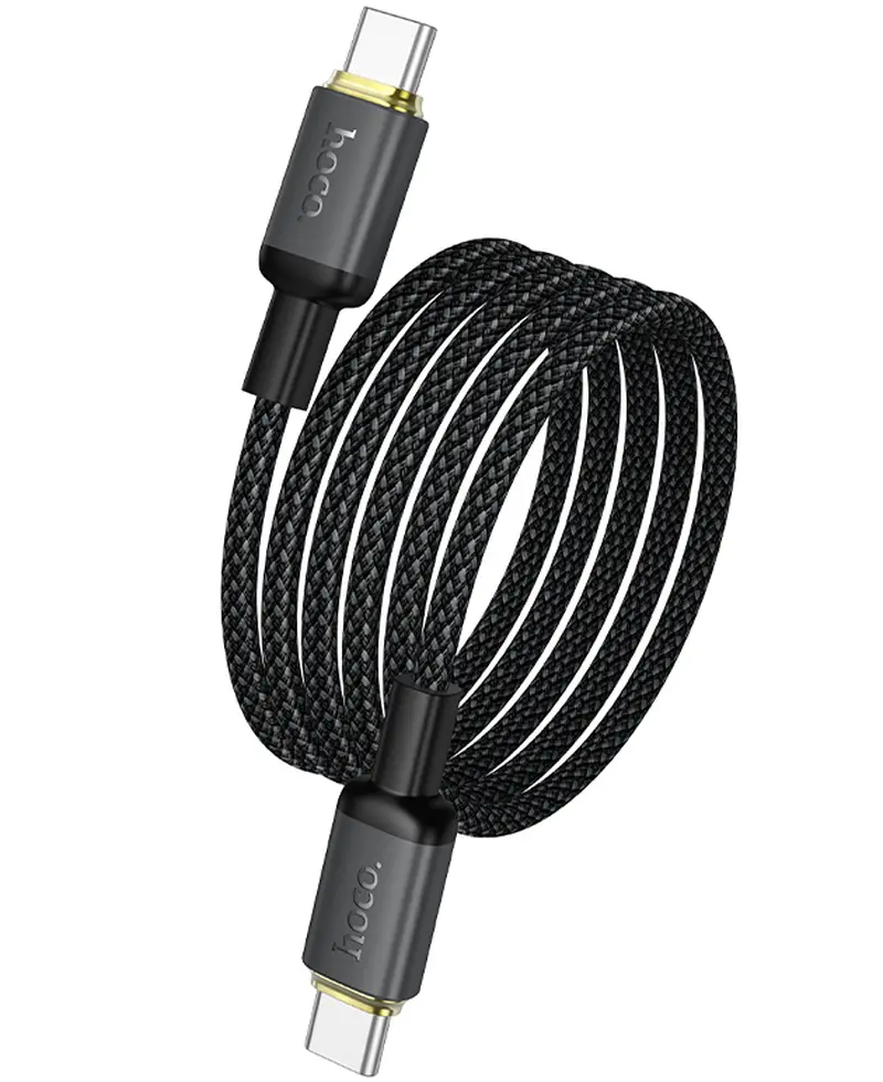 Adat- és töltőkábel USB-C - USB-C HOCO X128 Benefit, 60W, 1m, Fekete