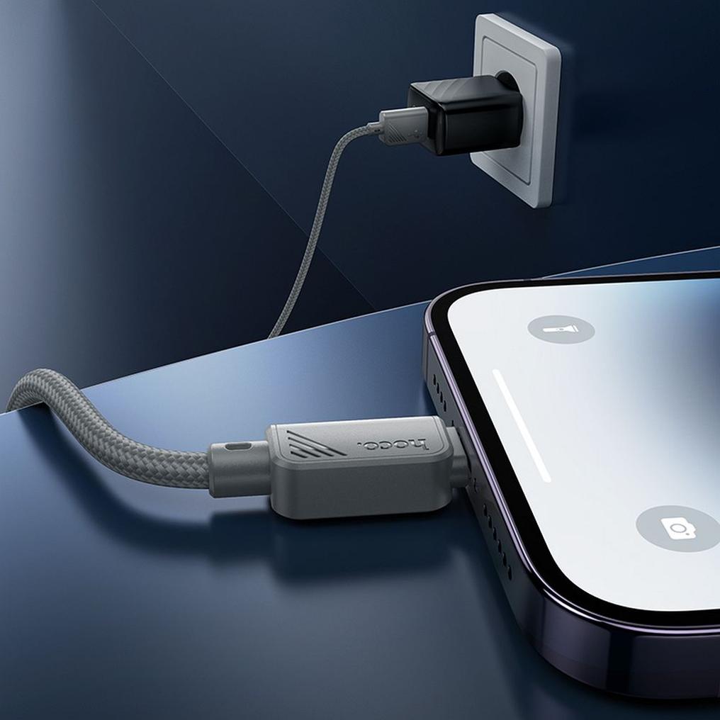 USB-A - Lightning adat- és töltőkábel HOCO X113, 18W, 1m, szürke