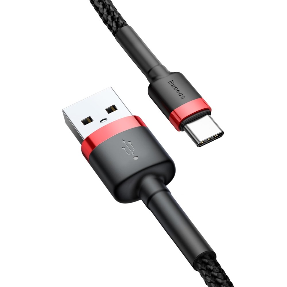 Adat- és töltőkábel USB-A - USB-C Baseus Cafule, 18W, 2m, fekete CATKLF-C91