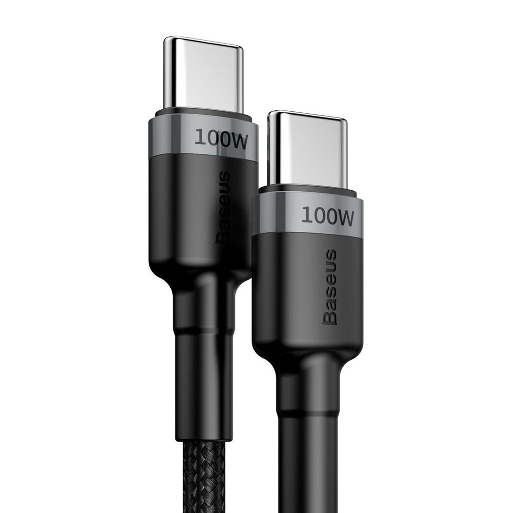 USB-C adat- és töltőkábel - USB-C Baseus Cafule, 100W, 2m, szürke CATKLF-ALG1
