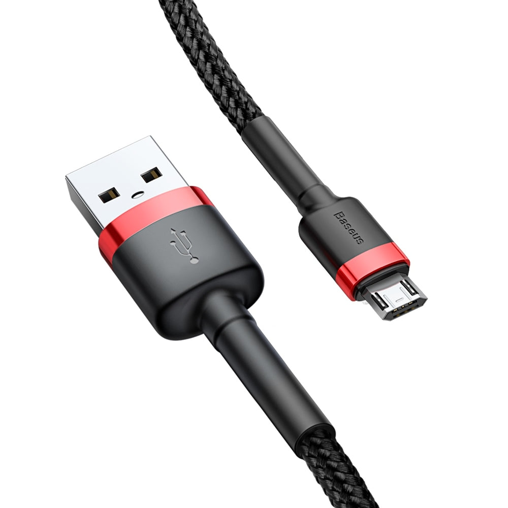 Adat- és töltőkábel USB-A - microUSB Baseus Cafule, 18W, 1m, piros CAMKLF-B91