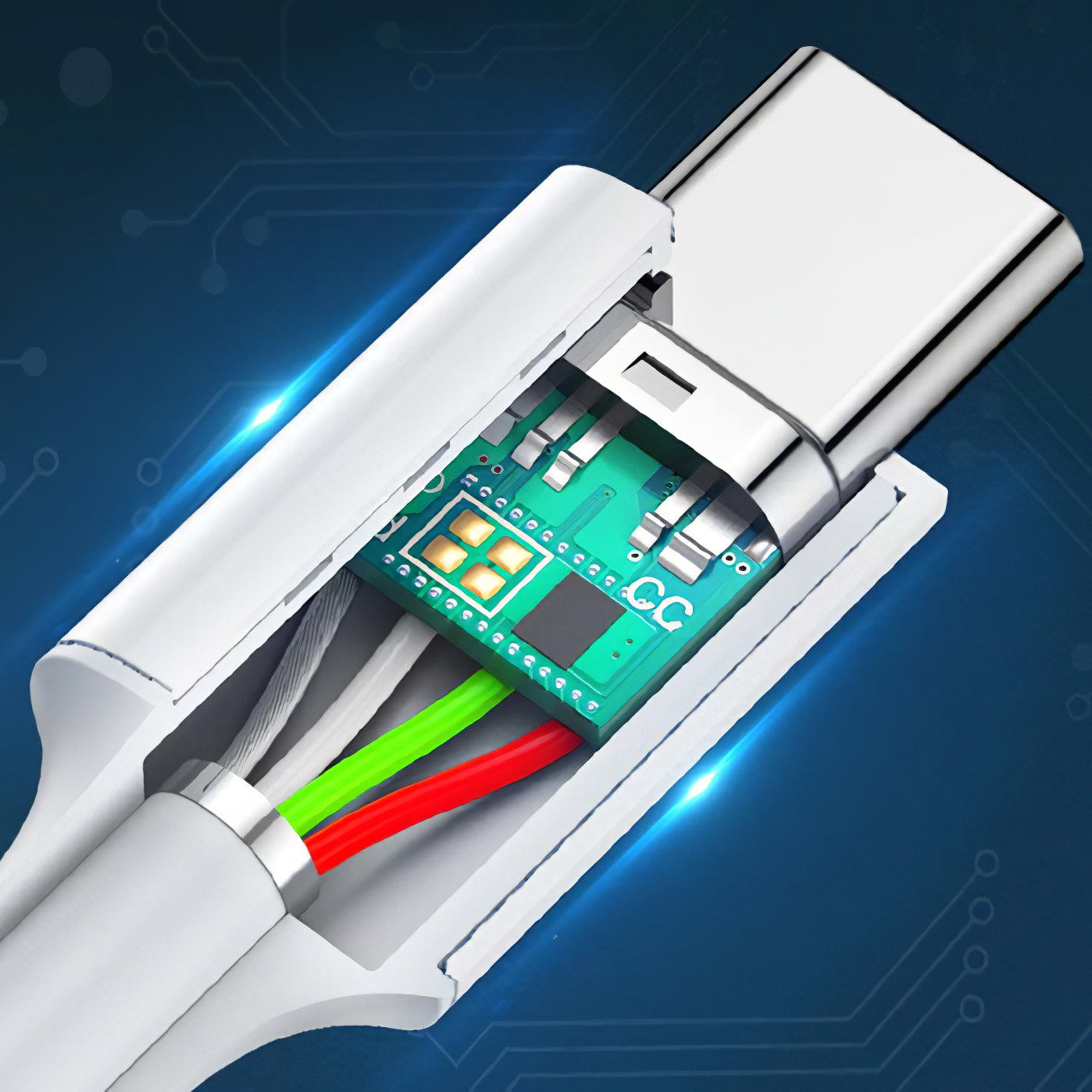 USB-C - USB-C adat- és töltőkábel UGREEN US264, 60W, 1,5m, Fehér