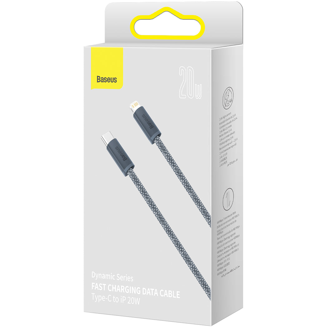 USB-C - Lightning Baseus Dynamic Series adat- és töltőkábel, 20W, 1m, szürke CALD000016
