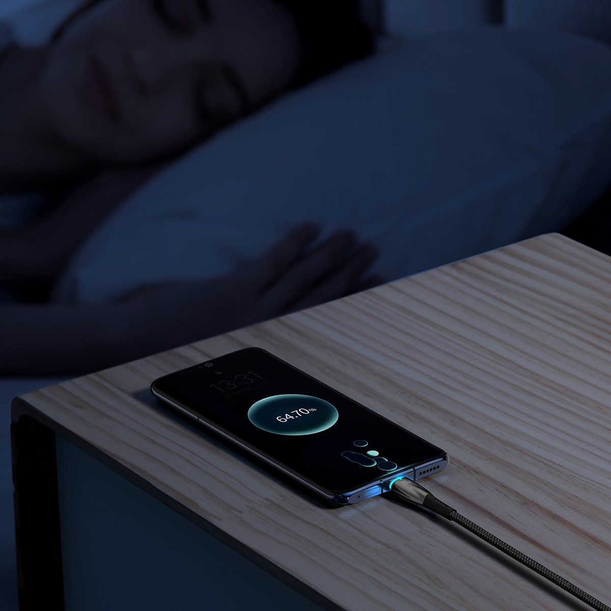 USB-A-ról USB-C-re Baseus Glimmer sorozatú adat- és töltőkábel, 100W, 2m, fekete CADH000501 CADH000501 CADH000501