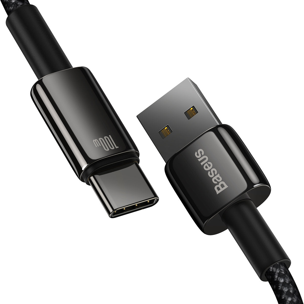 USB-A USB-C Baseus Tungsten Gold, 100W, 2m, Fekete CAWJ0001010101