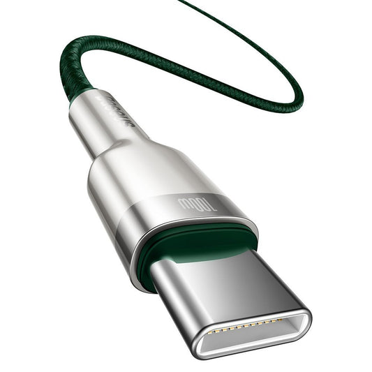 USB-C Data and Charging Cable - USB-C Baseus Cafule Metal Series, 100W, 2m, Green CATJK-D06