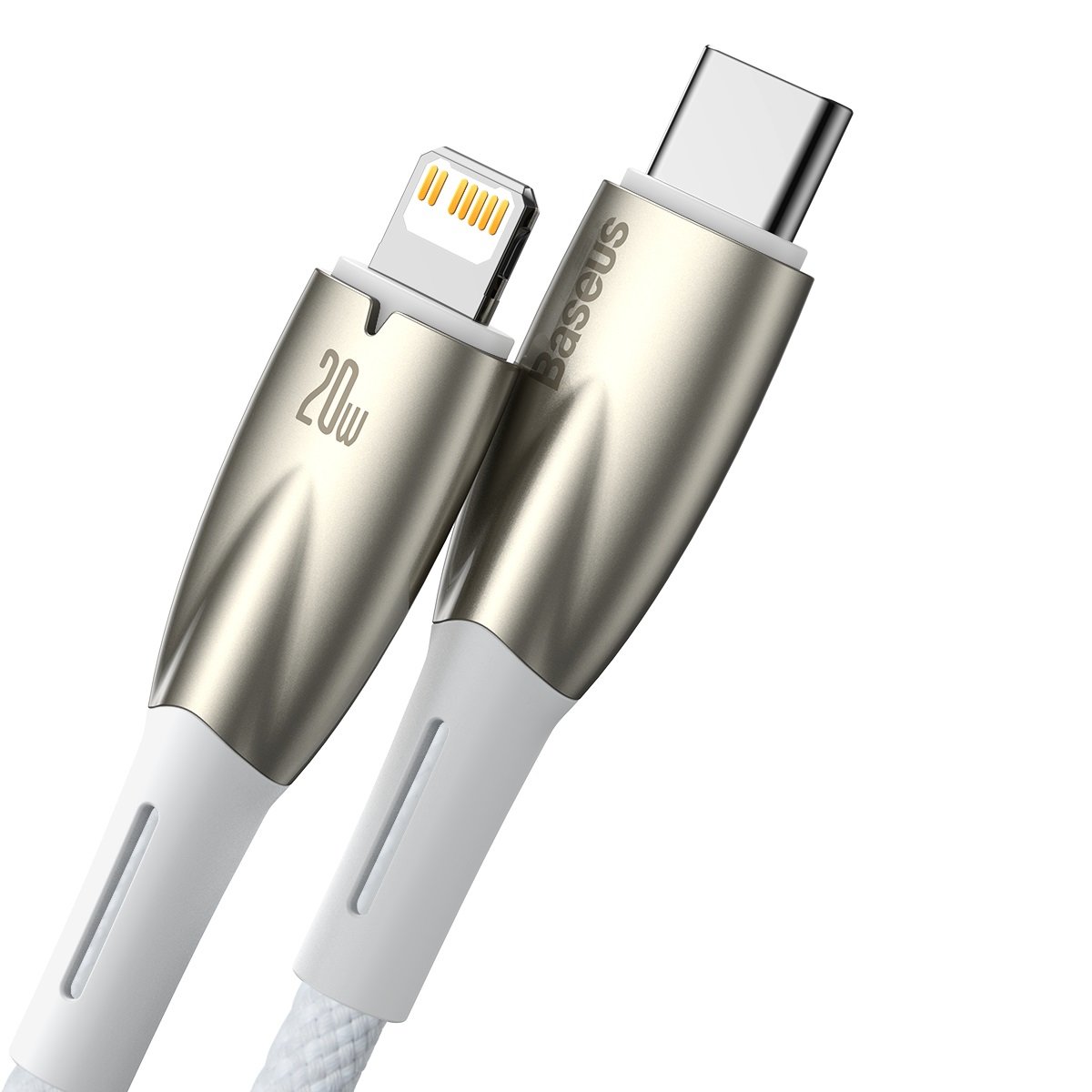 Baseus Glimmer sorozat USB-C - Lightning adat- és töltőkábel, 20W, 1m, fehér CADH000002