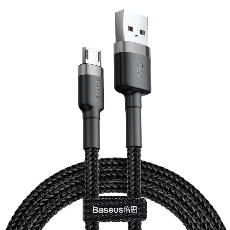 USB-A - microUSB Baseus Cafule adat- és töltőkábel, 18W, 0,5m, szürke CAMKLF-AG1