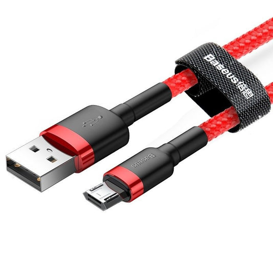 Adat- és töltőkábel USB-A - microUSB Baseus Cafule, 18W, 1m, piros CAMKLF-B09