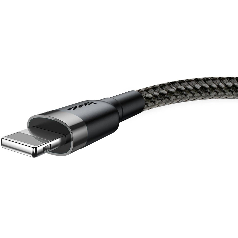 USB-A - Lightning Baseus Cafule adat- és töltőkábel, 18W, 0,5m, szürke CALKLF-AG1