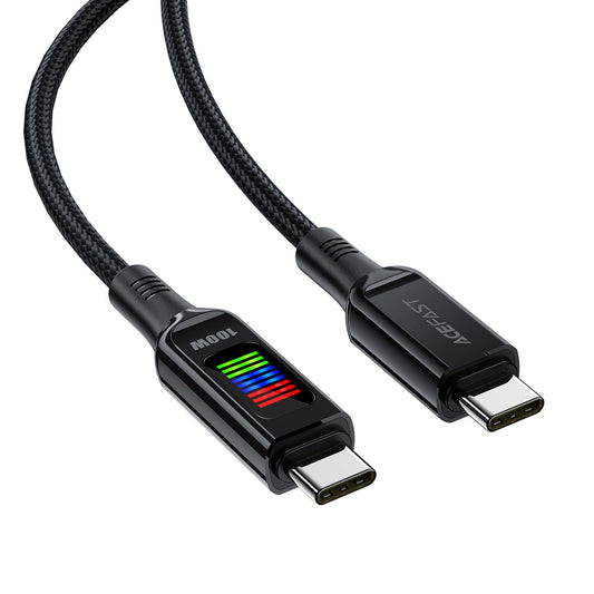 USB-C - USB-C Acefast C7-03 adat- és töltőkábel, 100W, 1.2m, Fekete
