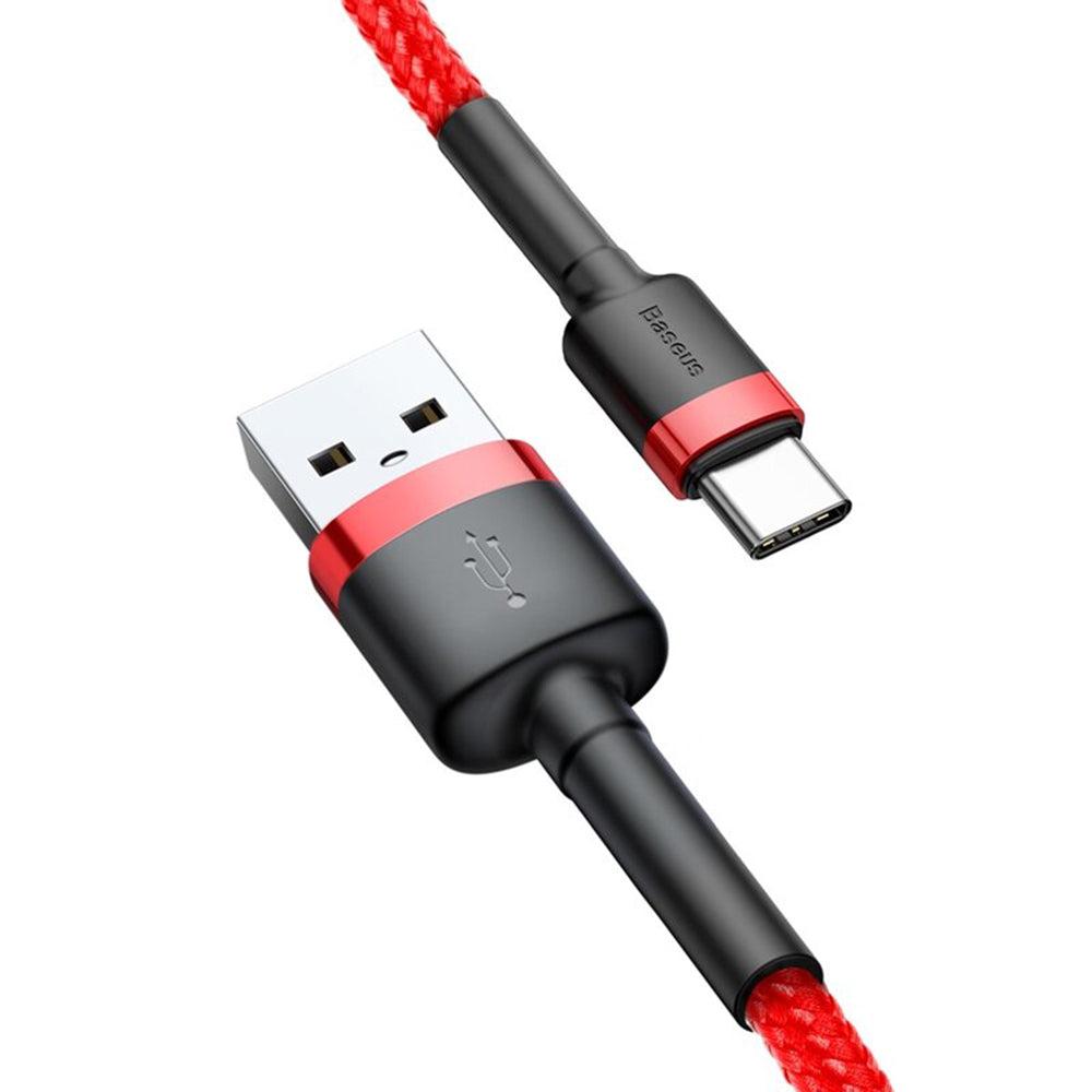 Adat- és töltőkábel USB-A - USB-C Baseus Cafule, 18W, 2m, piros CATKLF-C09