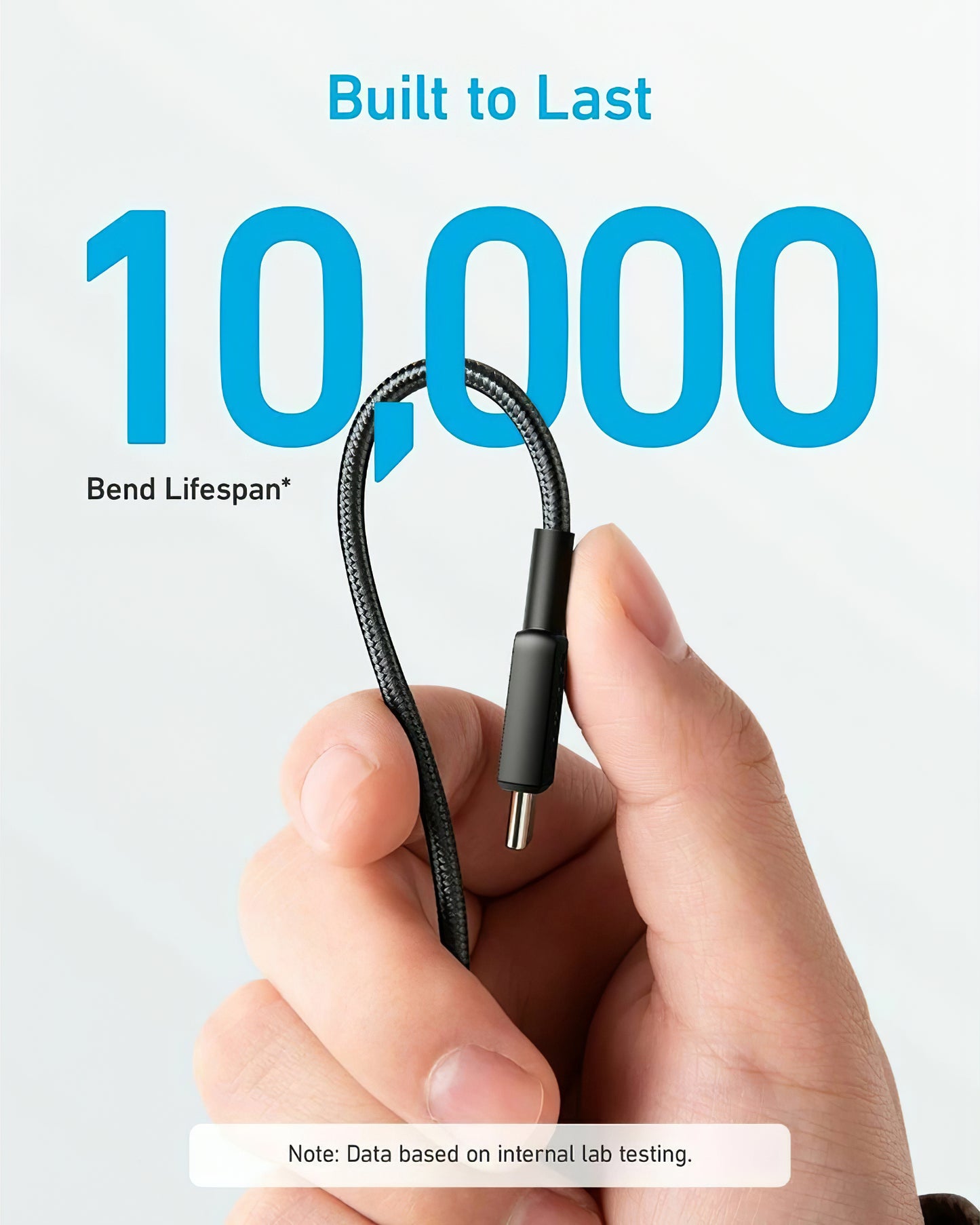 USB-C - USB-C Anker 322 adat- és töltőkábel, 60W, 1.8m, Fekete A81F6G11