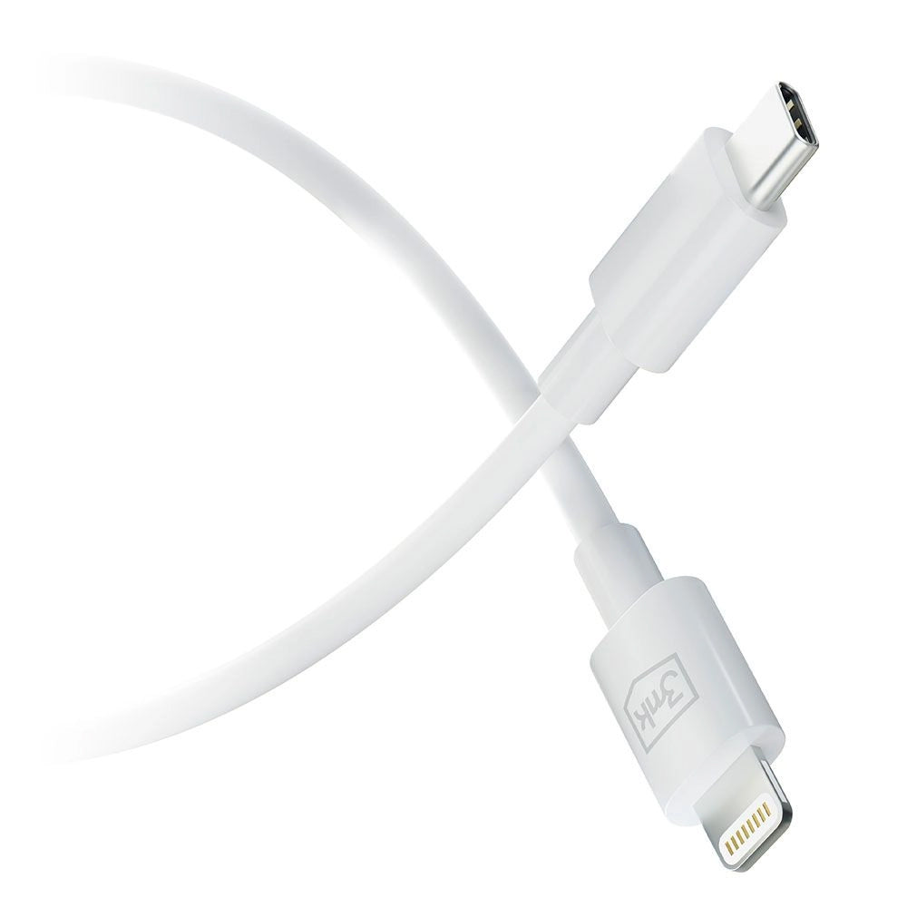 USB-C - Lightning adat- és töltőkábel 3MK Hyper, 20W, 1,2m, fehér