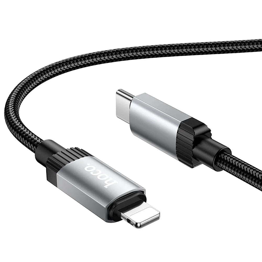 USB-C - Lightning adat- és töltőkábel HOCO X117, 27W, 1m, fekete