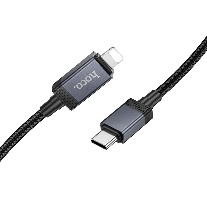 USB-C - Lightning HOCO X118 Display adat- és töltőkábel, 27W, 1m, Fekete