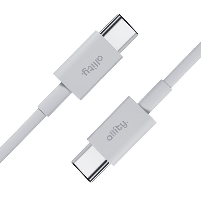 USB-C - USB-C adat- és töltőkábel Allity. AUC-03, 100W, 2m, Fehér
