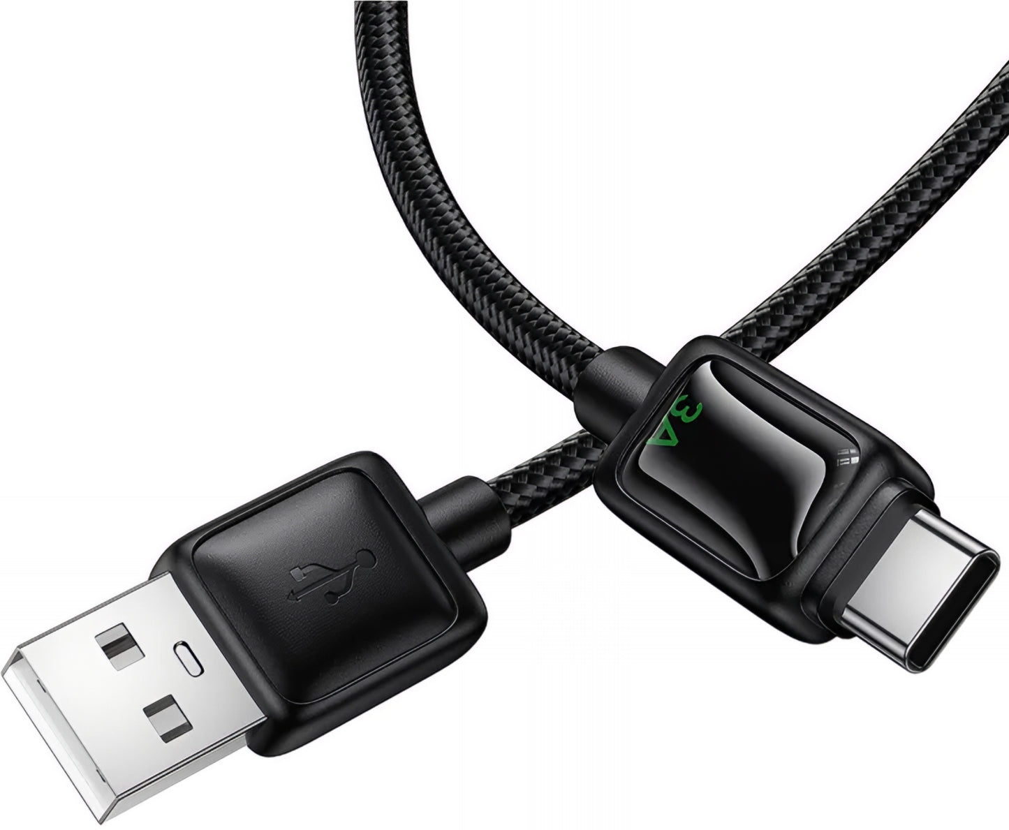 USB-A - USB-C HOCO U146 adat- és töltőkábel, 36W, 1.2m, Fekete