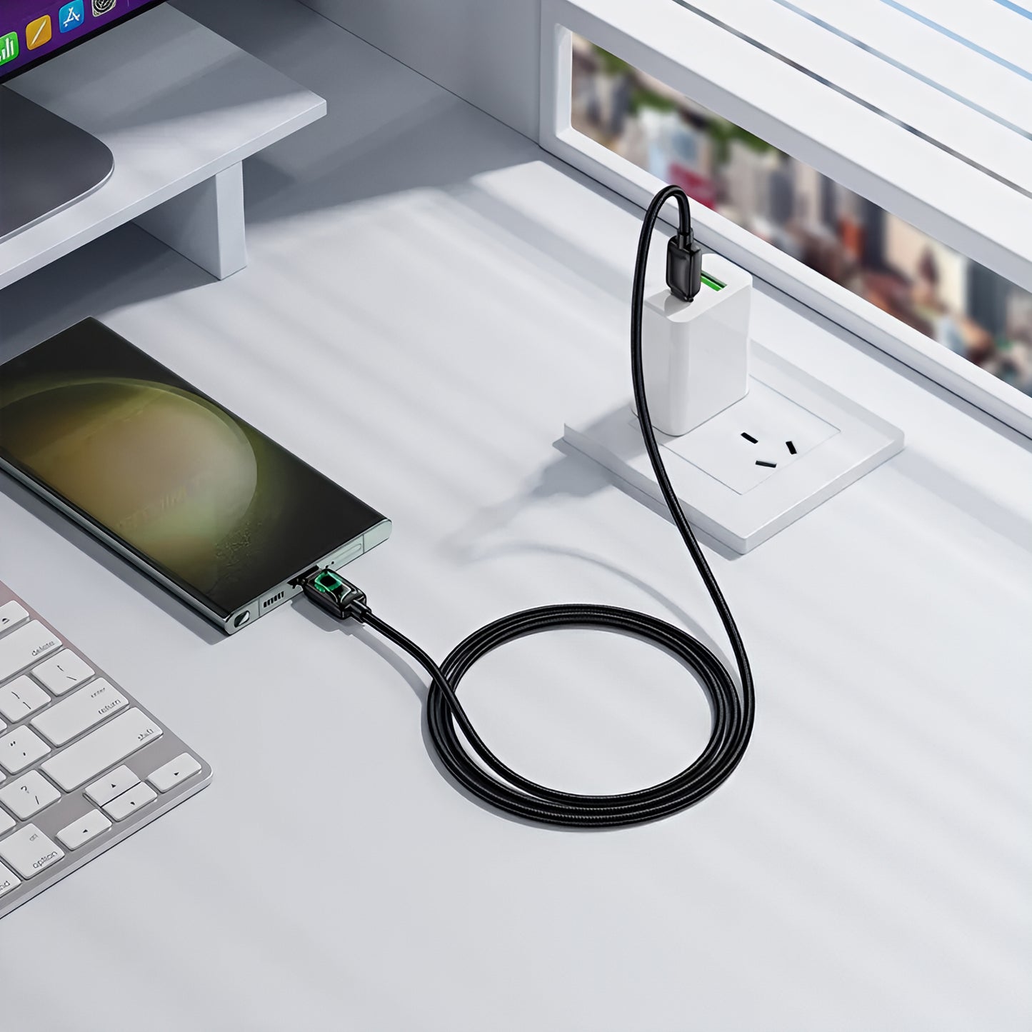 USB-C - USB-C HOCO U146 adat- és töltőkábel, 60W, 1.2m, Fekete
