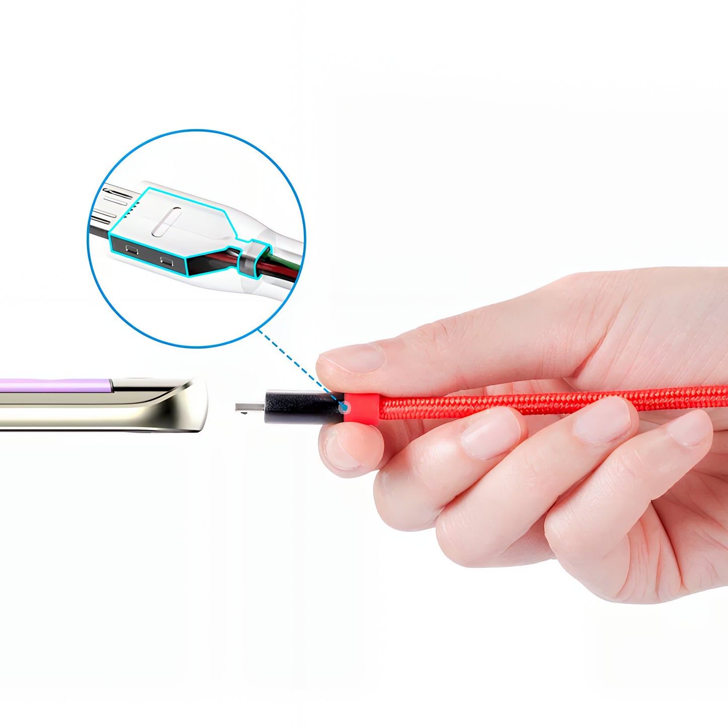 USB-A - microUSB adatkábel és töltőkábel Anker PowerLine+, 18W, 0.91m, Piros A8142G91