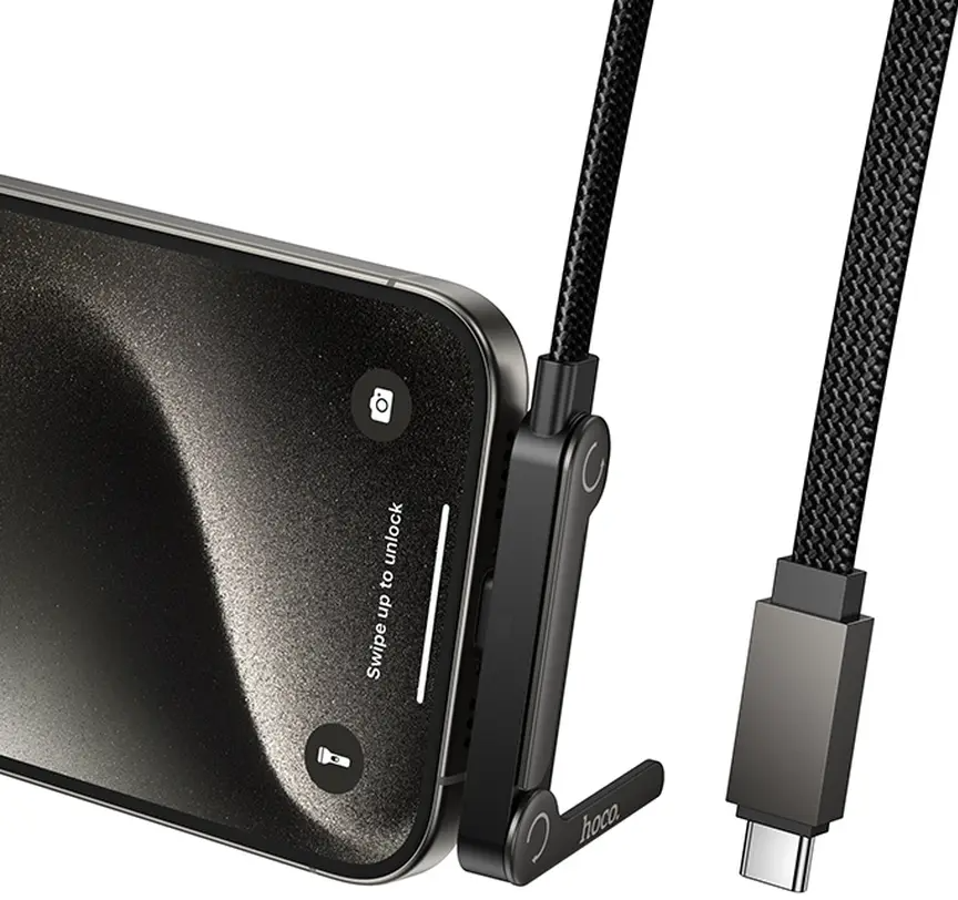 USB-C adat- és töltőkábel - USB-C HOCO U150 Exquisite, 60W, 1,2m, fekete