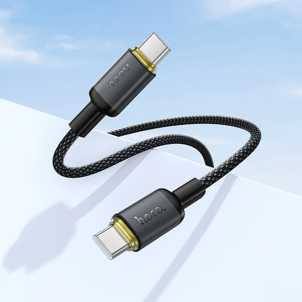 Adat- és töltőkábel USB-C - USB-C HOCO X128 Benefit, 60W, 1m, Fekete