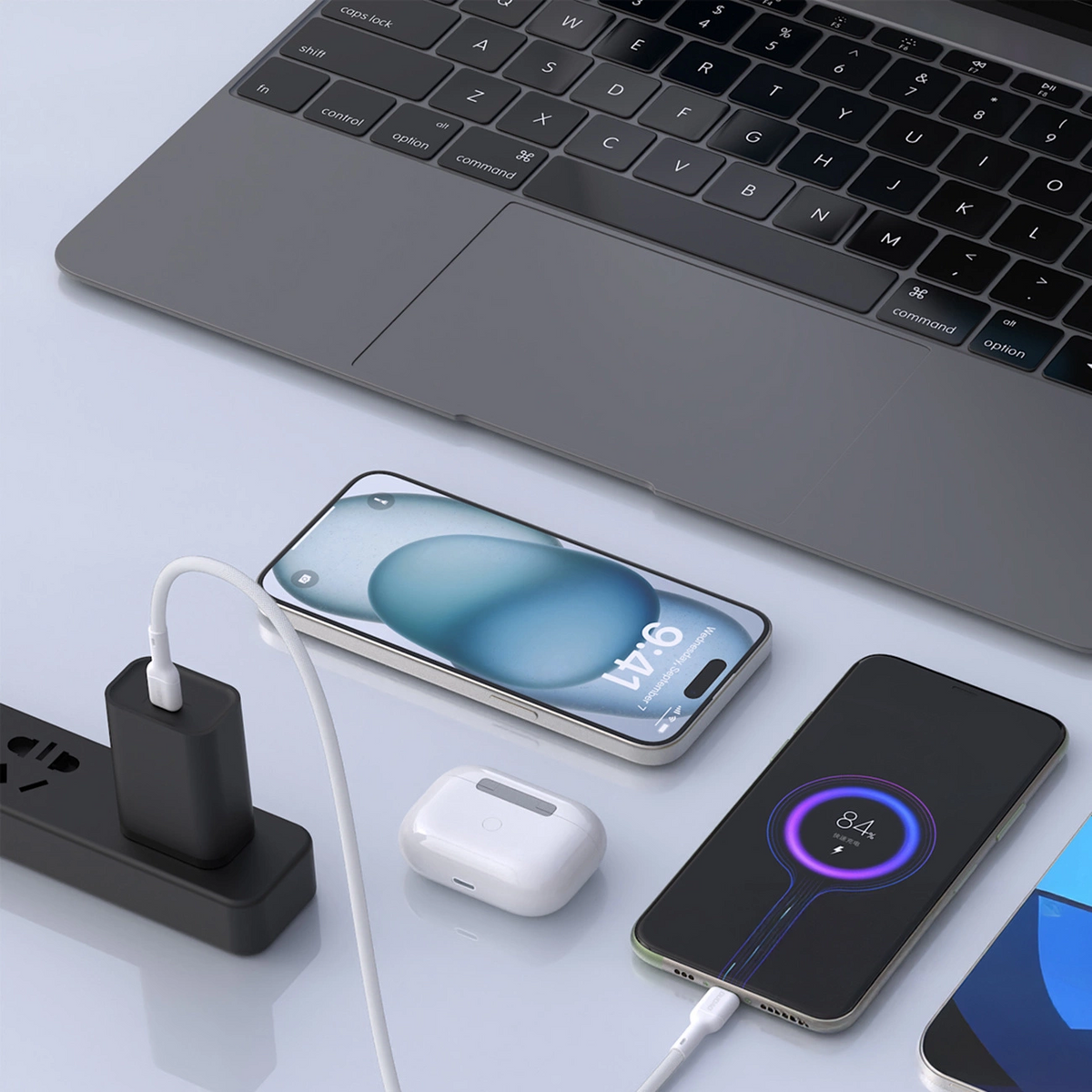 USB-C adat- és töltőkábel - USB-C Dudao L9C Max, 240W, 1,2m, fehér