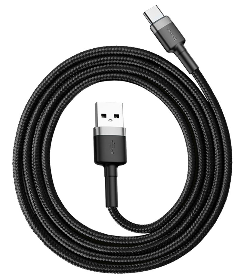 USB-A - USB-C Baseus Cafule adat- és töltőkábel, 60W, 1m, szürke CATKLF-BG1