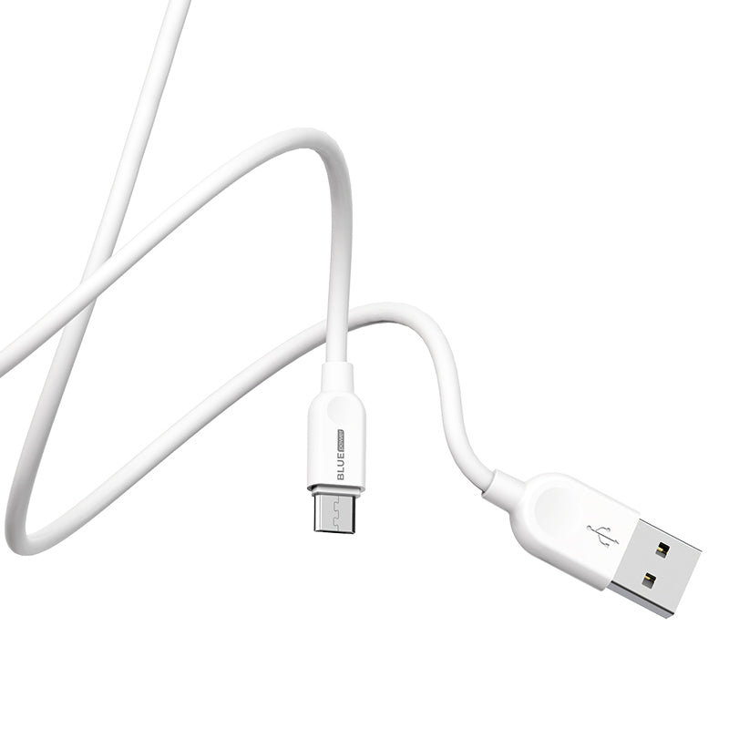 USB-A és microUSB közötti adat- és töltőkábel BLUE Power BM2BX14 LinkJet, 18W, 2m, fehér