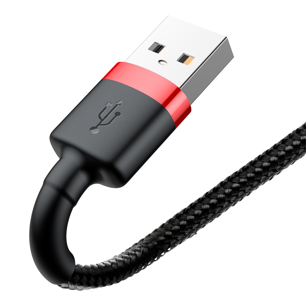 USB-A - Lightning Baseus Cafule adat- és töltőkábel, 18W, 0,5m, Piros CALKLF-A19