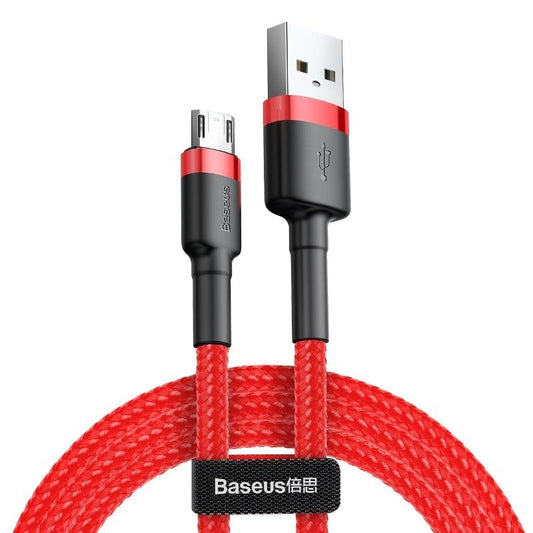 Adat- és töltőkábel USB-A - microUSB Baseus Cafule, 18W, 1m, piros CAMKLF-B09