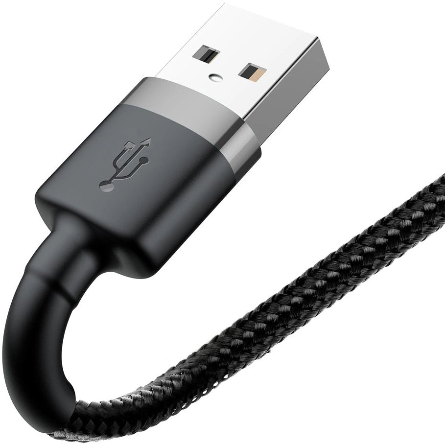USB-A - Lightning Baseus Cafule adat- és töltőkábel, 18W, 0,5m, szürke CALKLF-AG1