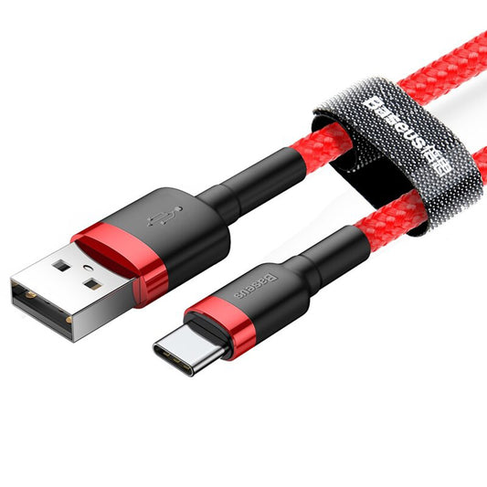 Adat- és töltőkábel USB-A - USB-C Baseus Cafule, 18W, 2m, piros CATKLF-C09