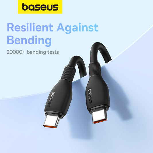 USB-C adat- és töltőkábel - USB-C Baseus Puding, 100W, 1,2m, fekete P10355702111-00