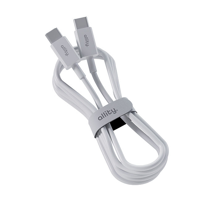 USB-C - USB-C adat- és töltőkábel Allity. AUC-03, 100W, 1m, Fehér