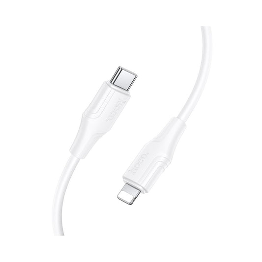 USB-C - Lightning HOCO X124 adat- és töltőkábel, 27W, 1m, Fehér