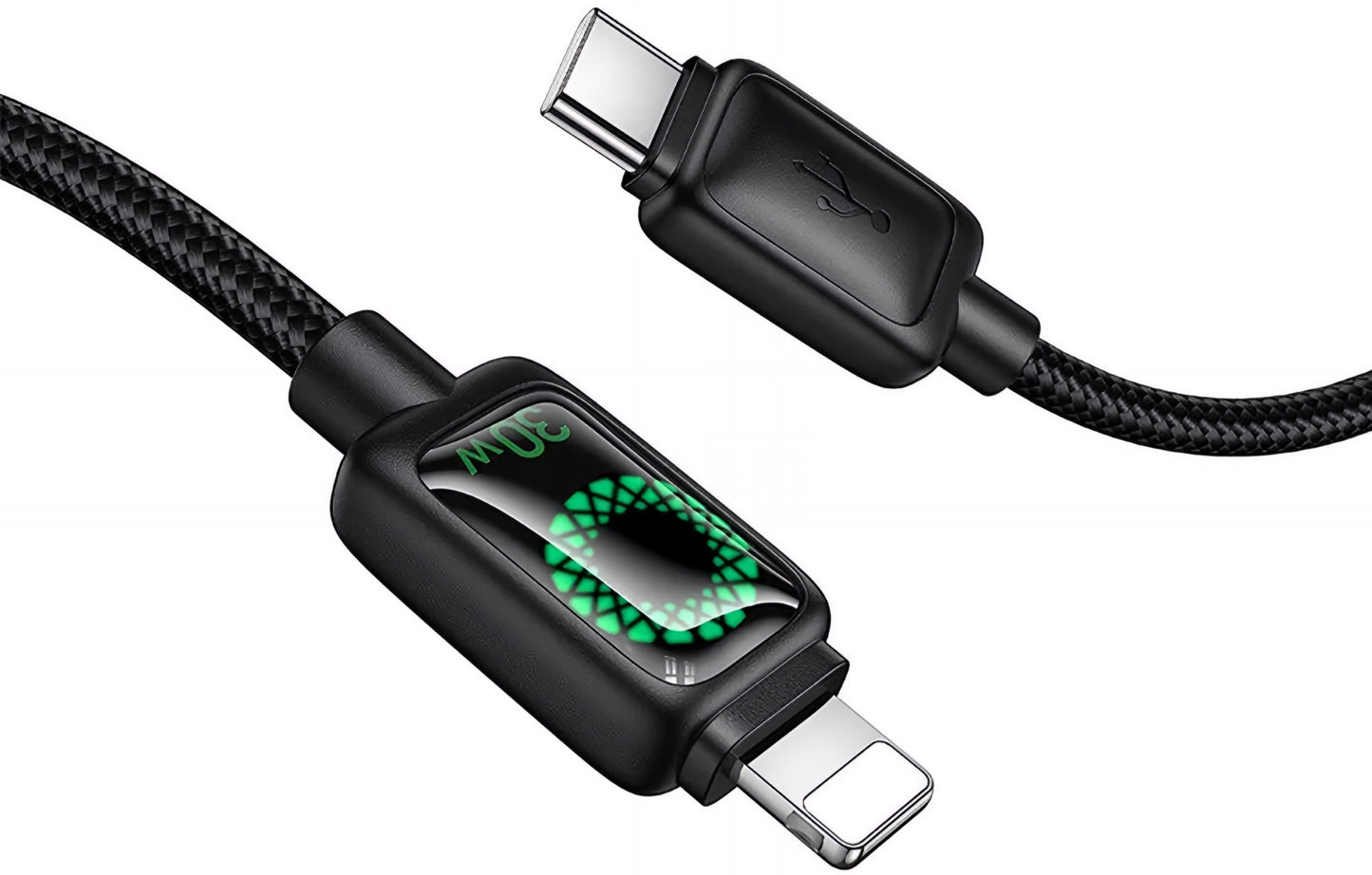 USB-C - Lightning HOCO U146 adat- és töltőkábel, 30W, 1.2m, Fekete