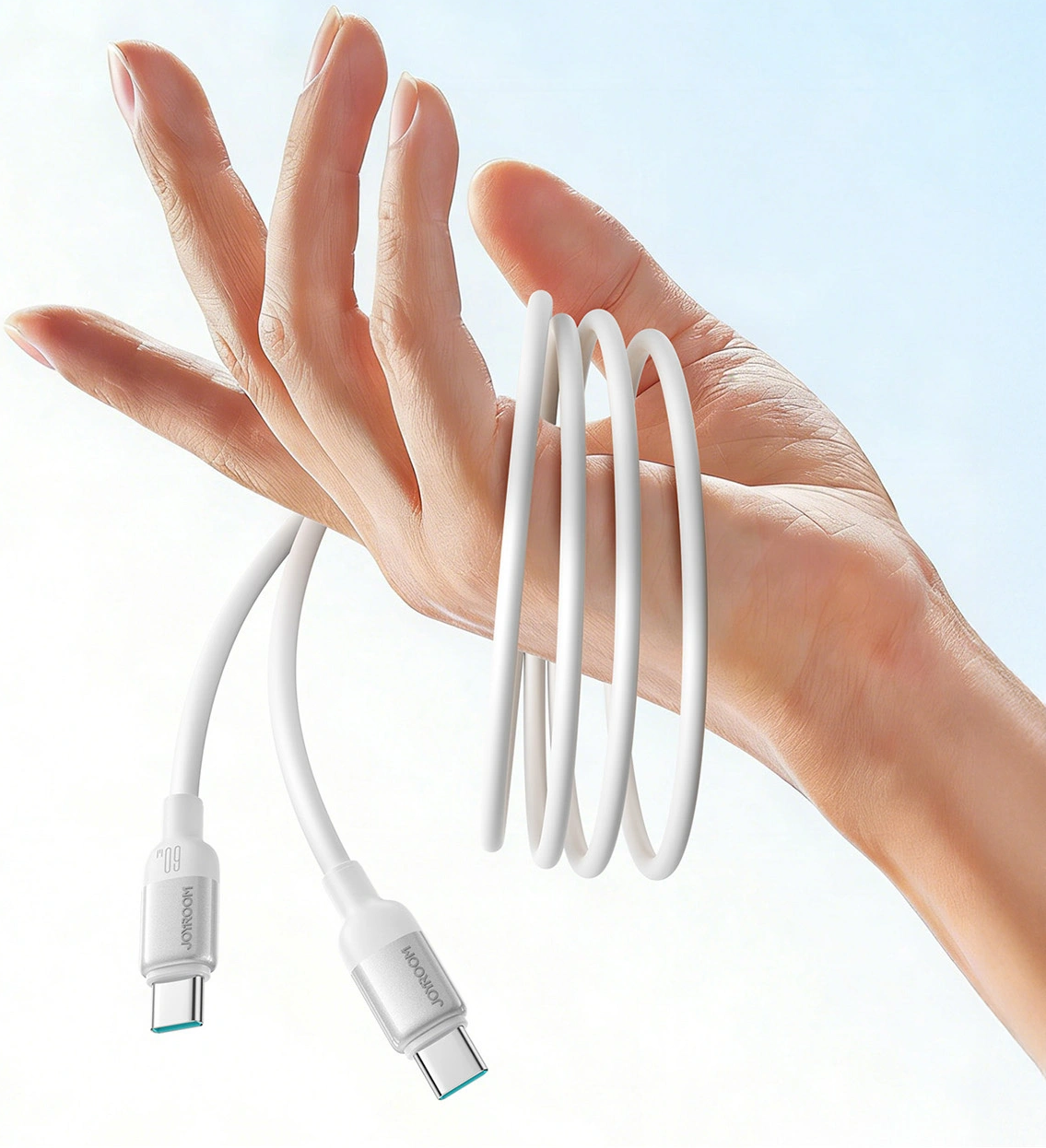 USB-C adat- és töltőkábel - USB-C Joyroom S-A62 Lively, 60W, 1,2m, fehér