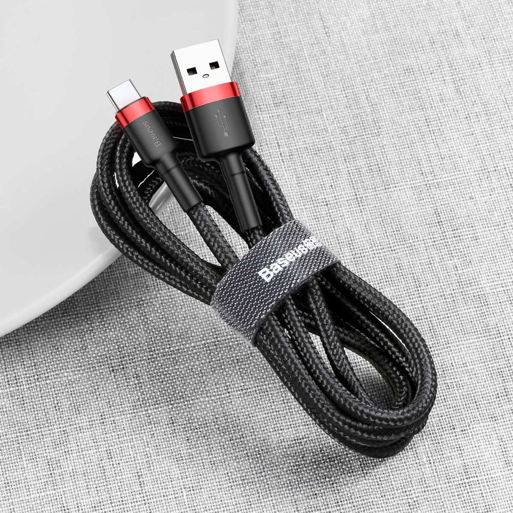 USB-A - USB-C Baseus Cafule adat- és töltőkábel, 60W, 1m, Piros CATKLF-B91