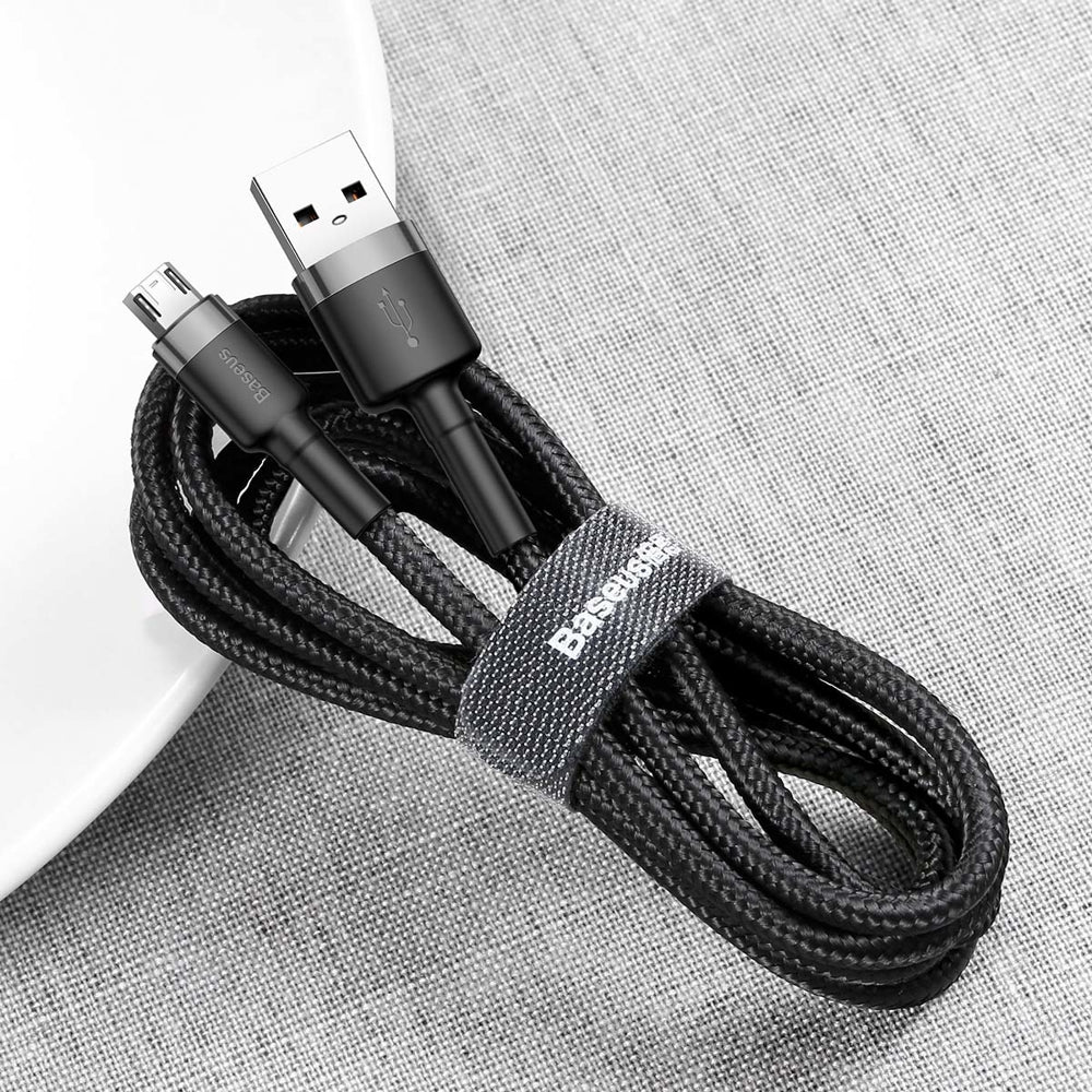 Adat- és töltőkábel USB-A - microUSB Baseus Cafule, 18W, 1m, szürke CAMKLF-BG1