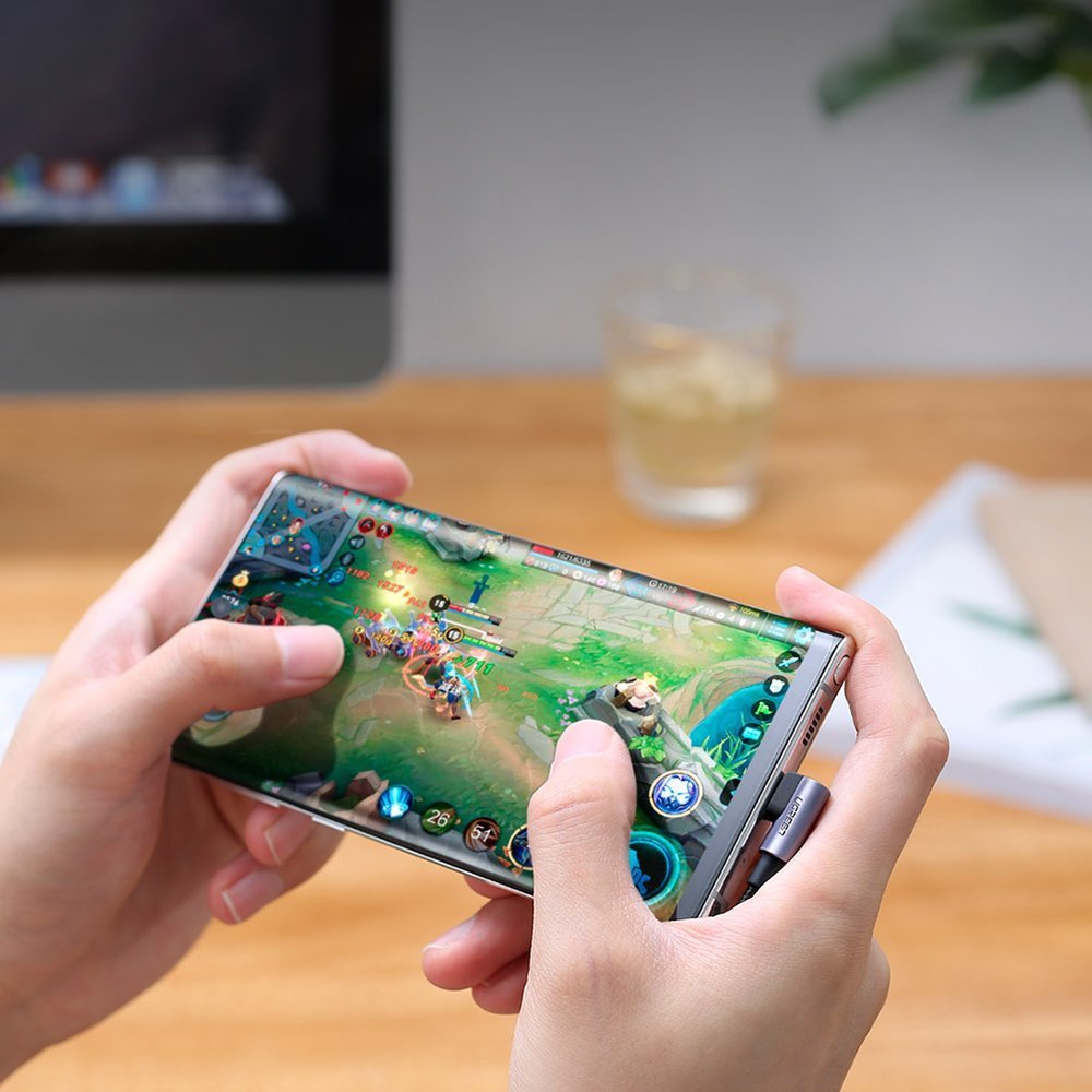 USB-C adat- és töltőkábel - USB-C UGREEN US323 USB-C szögletes, 60W, 1m, Fekete