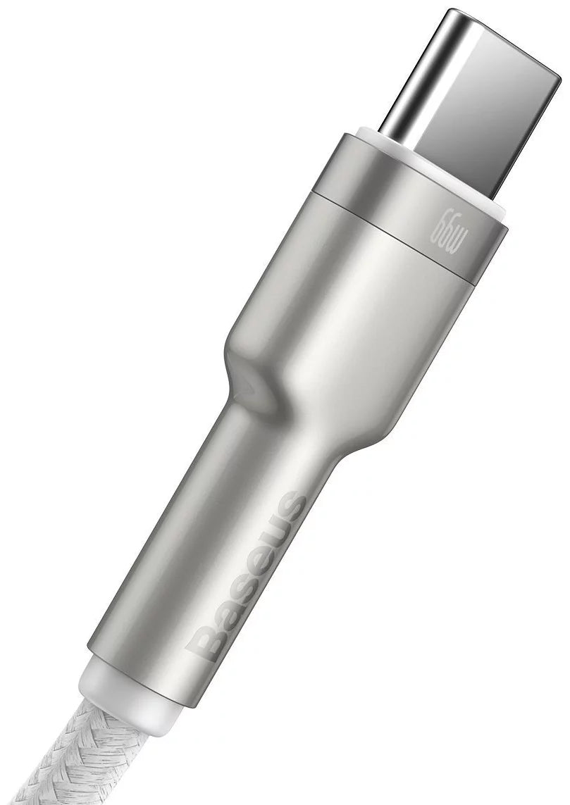 Adat- és töltőkábel USB-A USB-C Baseus Cafule Metal Series, 66W, 1m, fehér CAKF000102