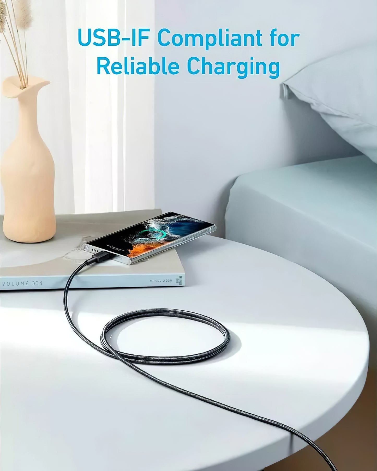 USB-C - USB-C Anker 322 adat- és töltőkábel, 60W, 1.8m, Fekete A81F6G11