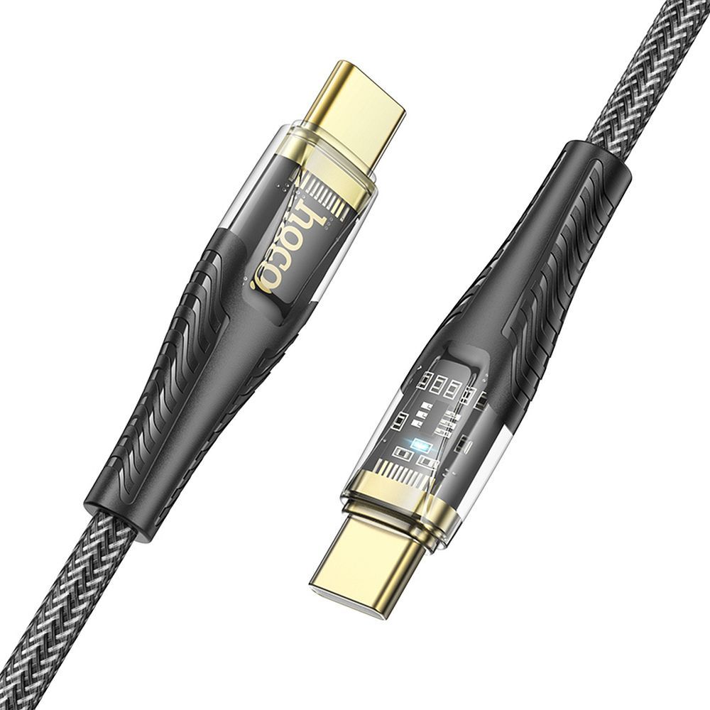 USB-C - USB-C HOCO U121 adat- és töltőkábel, 60W, 1.2m, Fekete