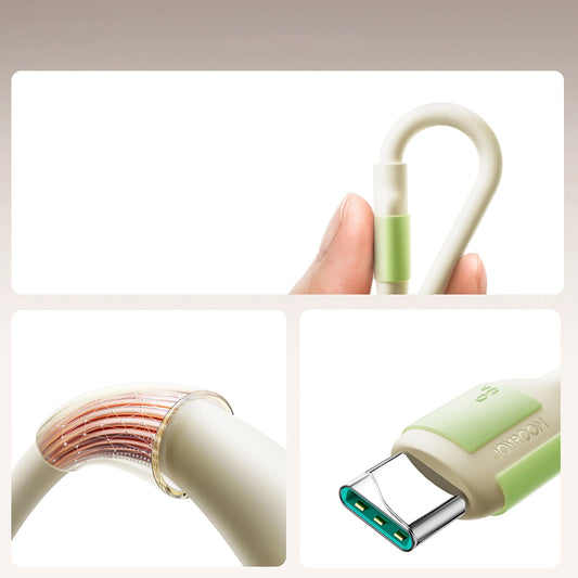 USB-A - USB-C adat- és töltőkábel Joyroom S-A53, 30W, 2m, Bézs